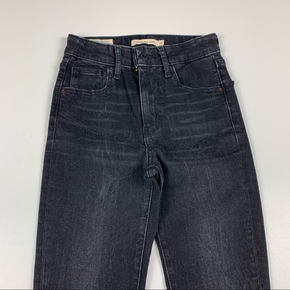 Levi's 721 High Rise Fringe Ankle Grey Slim Skinny Fit Jeans Women's Size 24 - Picture 3 of 9